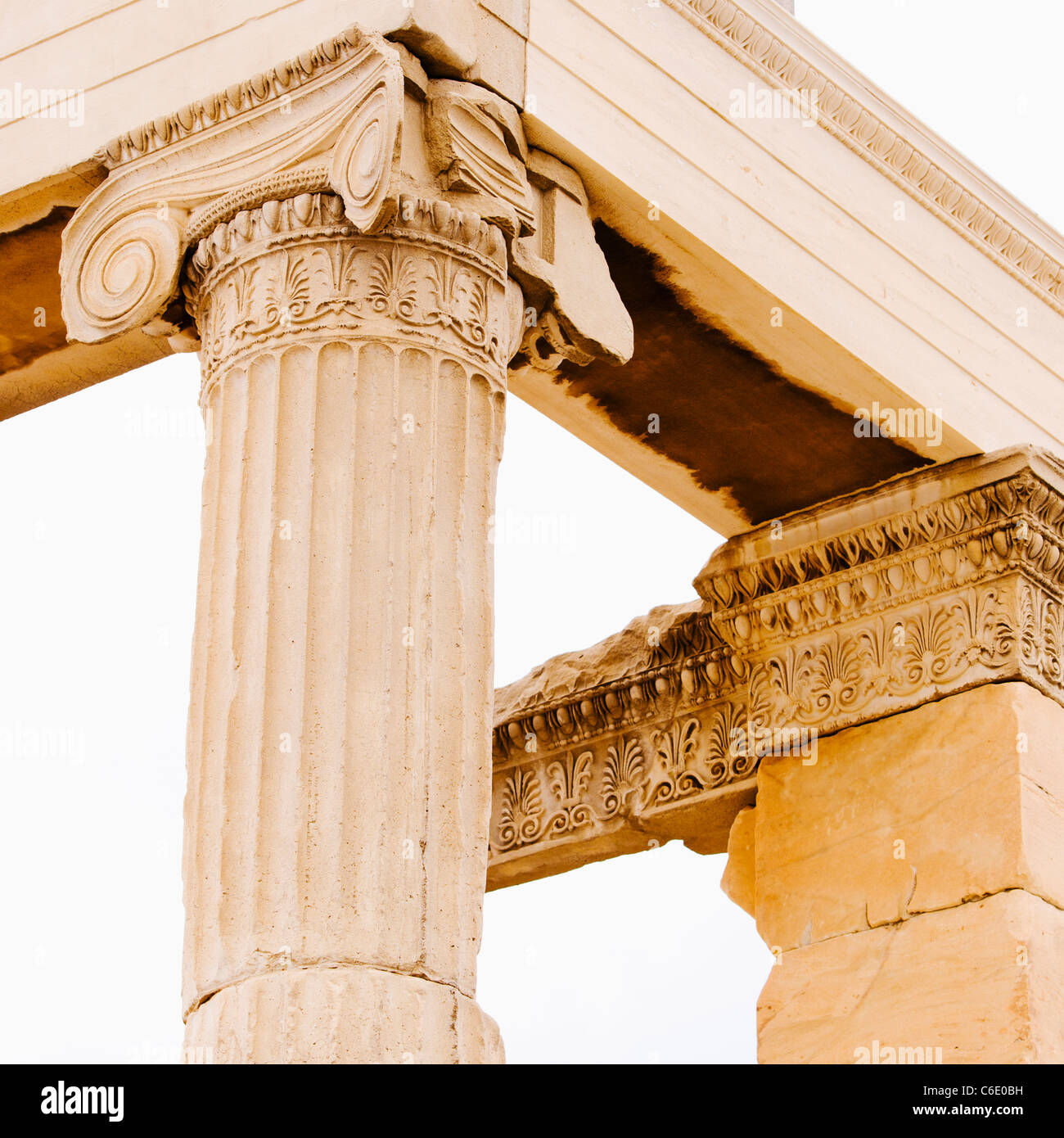 Grèce, Athènes, acropole, colonne corinthienne ruine Banque D'Images
