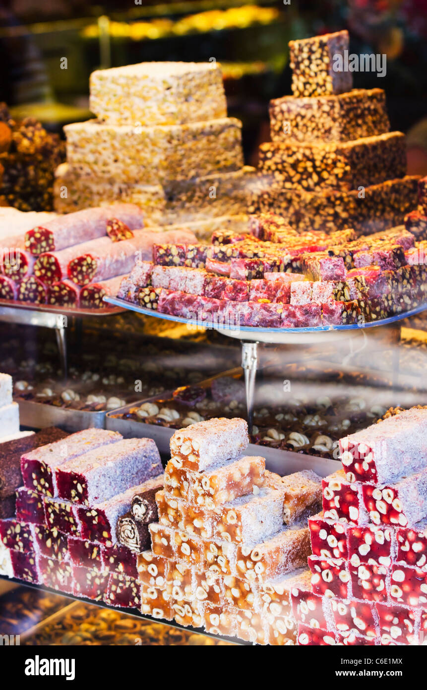 La Turquie, Istanbul, baklava, Loukoum Banque D'Images