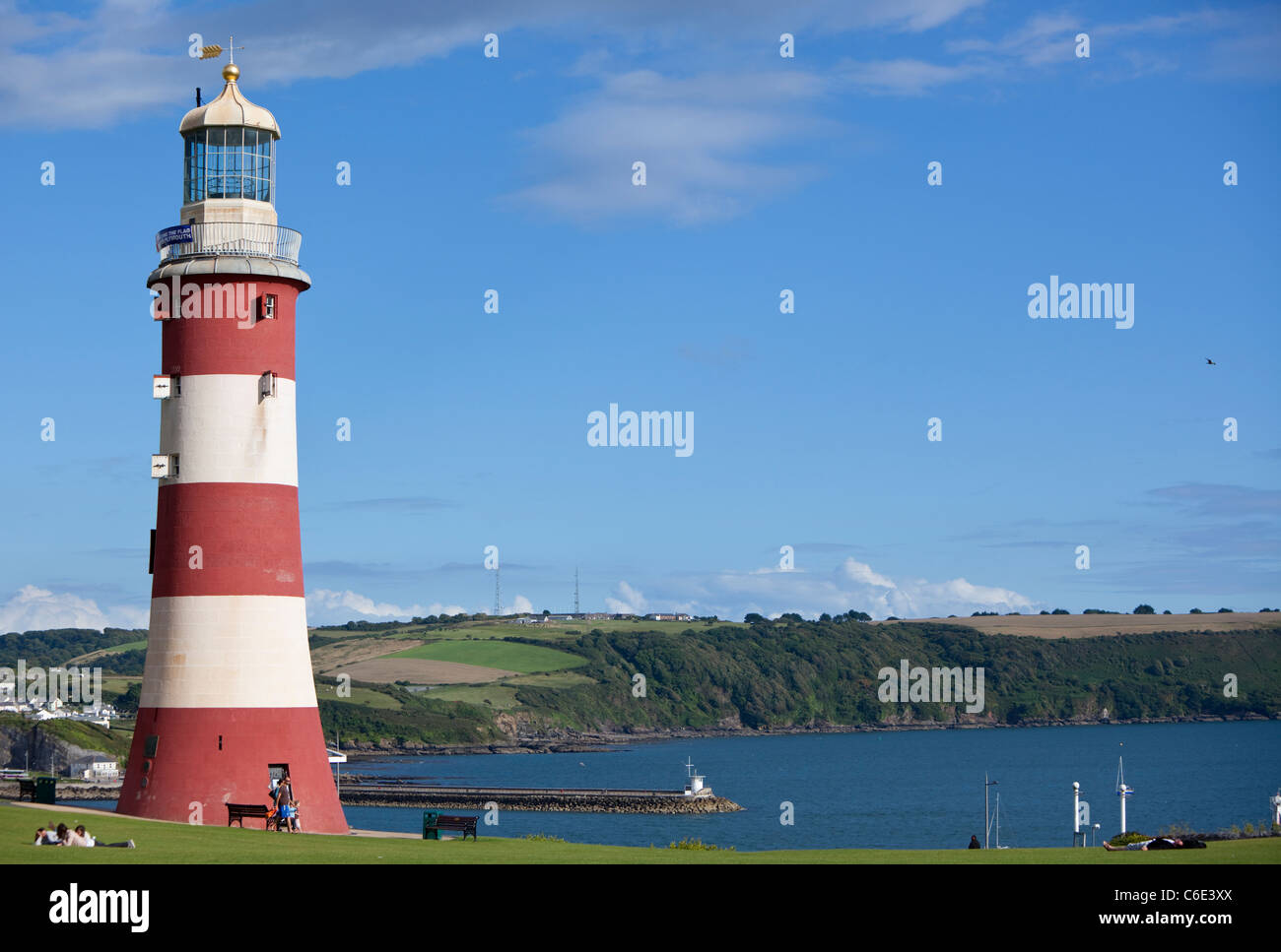 Smeaton's Tower Phare, Plymouth, Devon, Angleterre, Royaume-Uni, GB. Banque D'Images