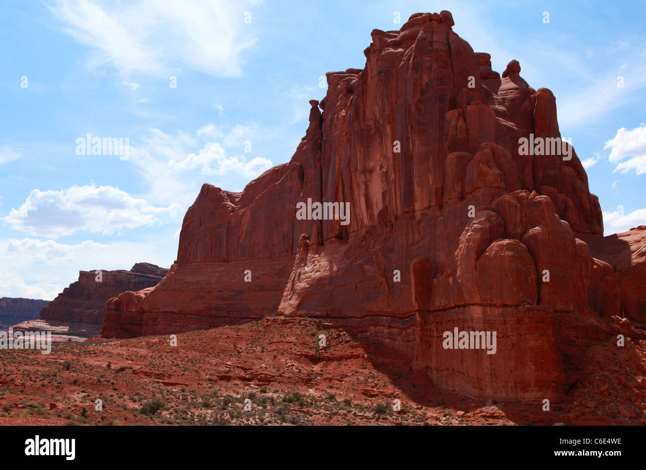 Stock photo de Courthouse Towers, situé au Parc National Arches dans Moab, Banque D'Images