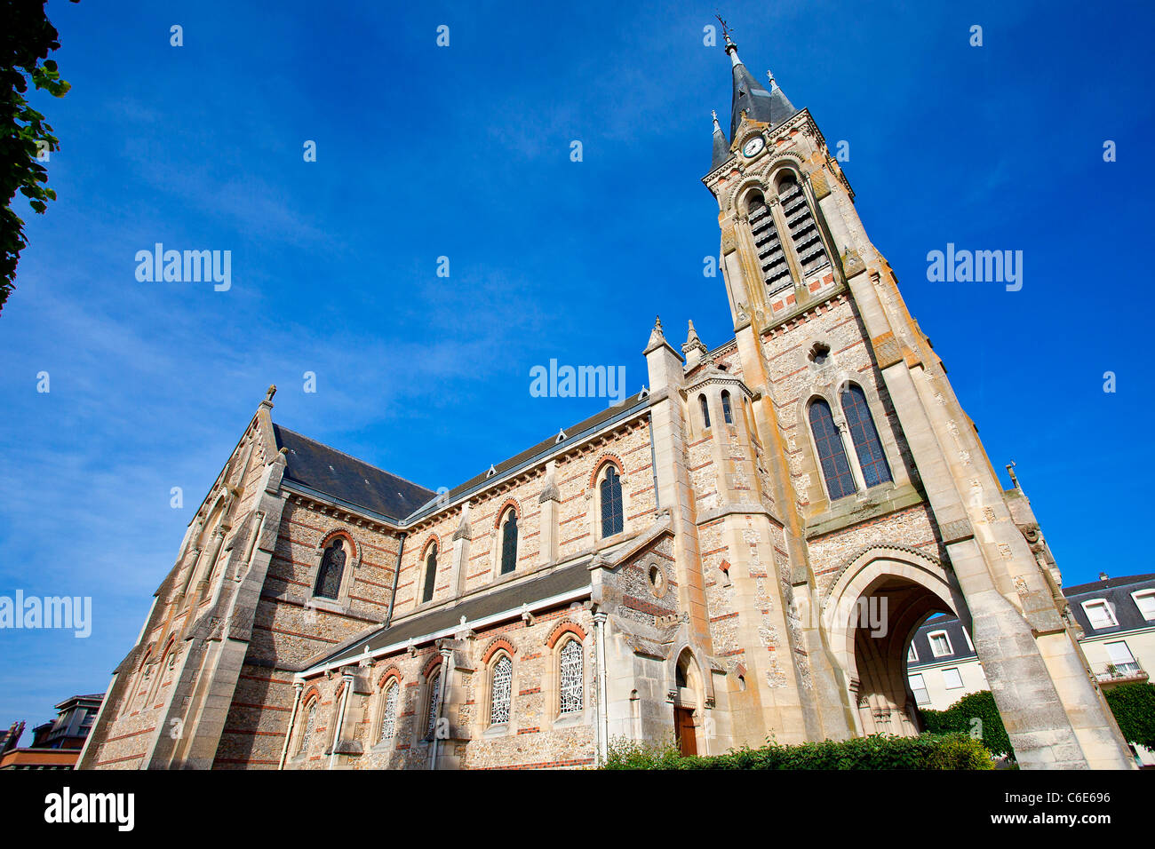 Europe, France, Yvelines (78), Rambouillet, l'église Saint Lubin Banque D'Images