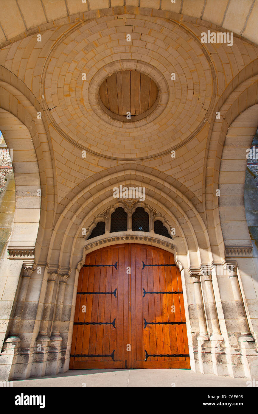 Europe, France, Yvelines (78), Rambouillet, l'église Saint Lubin Banque D'Images