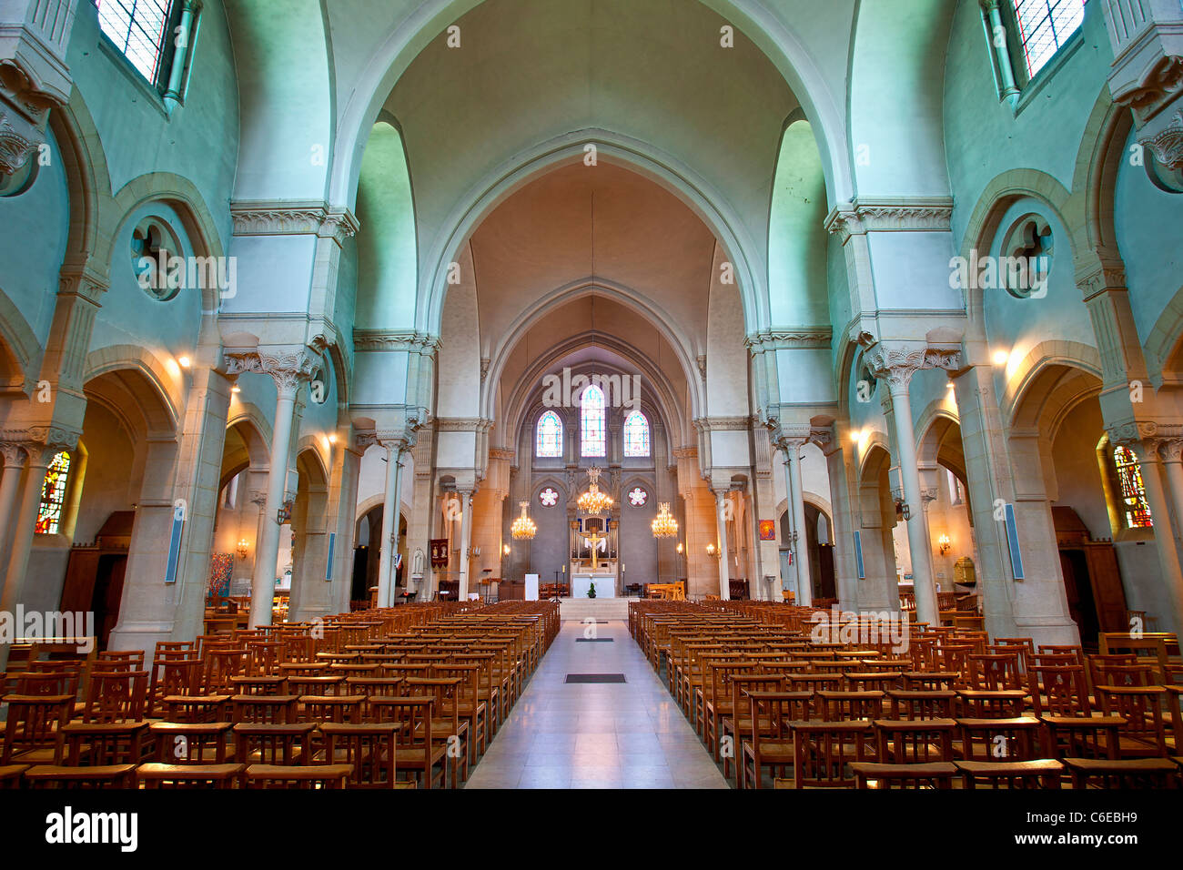 Europe, France, Yvelines (78), Rambouillet, l'église Saint Lubin Banque D'Images