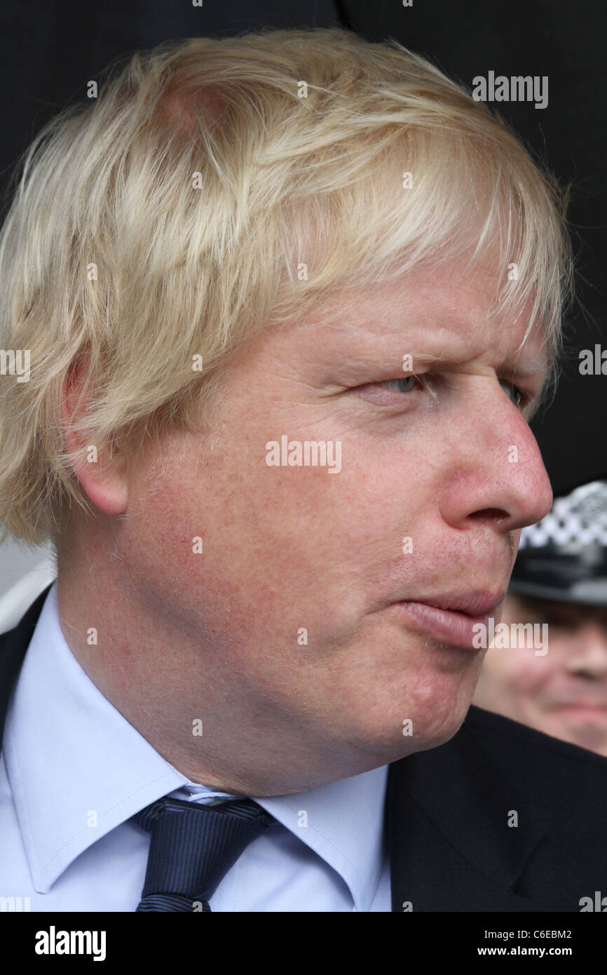 Le maire de Londres Boris Johnson faisant campagne pour l'élection de la capitale. Angleterre, Royaume-Uni Banque D'Images