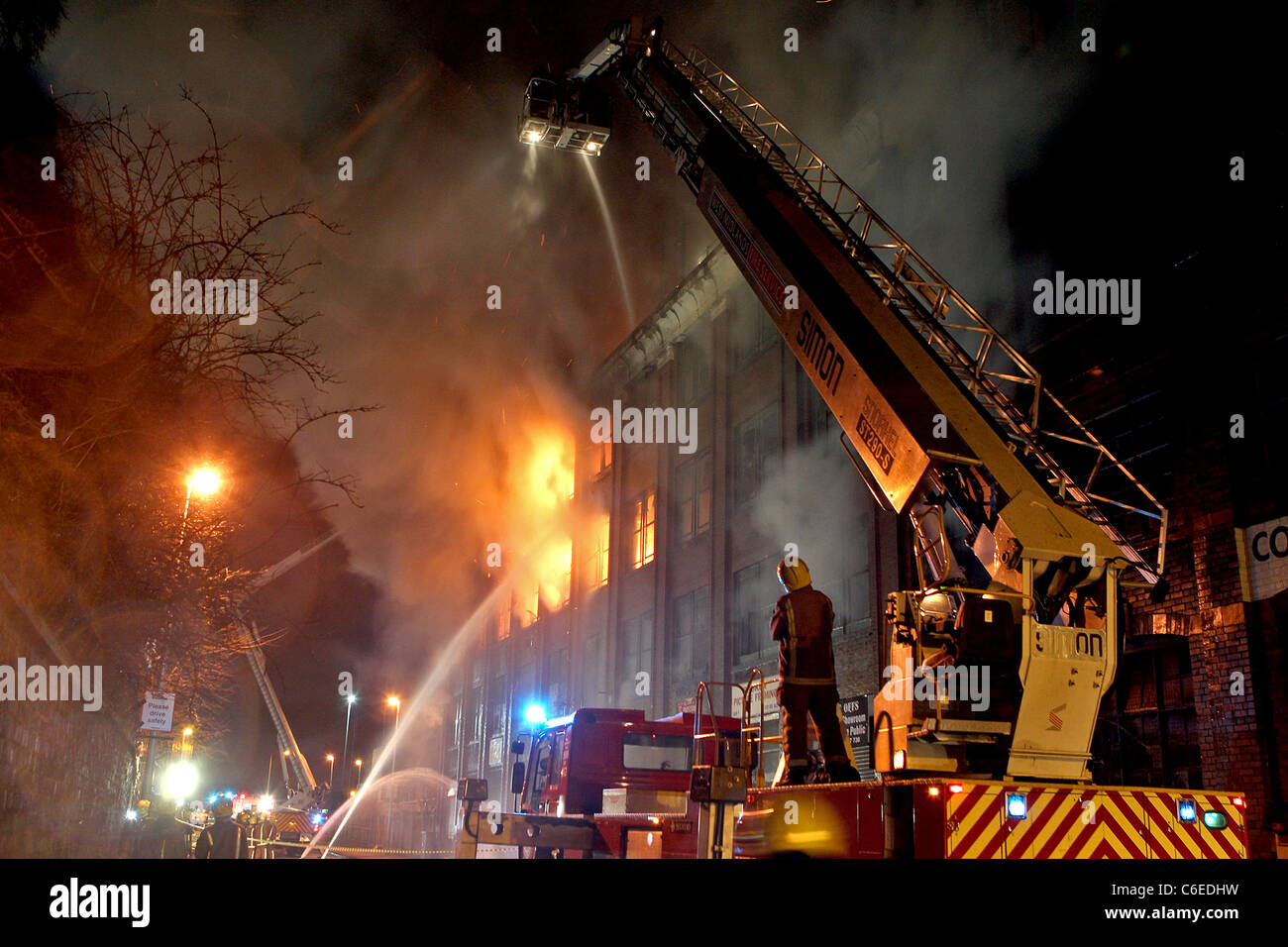 Véracité travaille le feu, Smethwick West Midlands Fire Service Banque D'Images