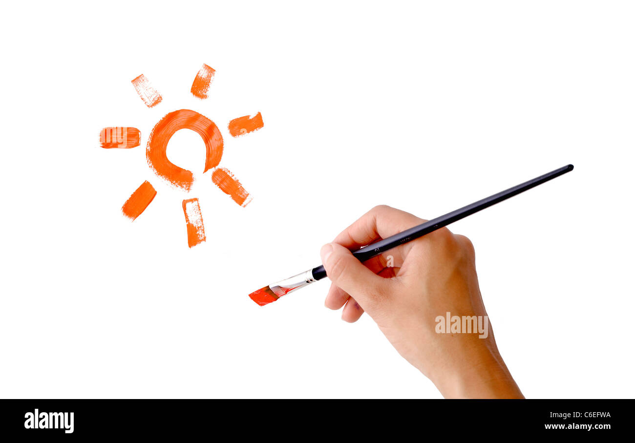 Soleil peint Banque D'Images