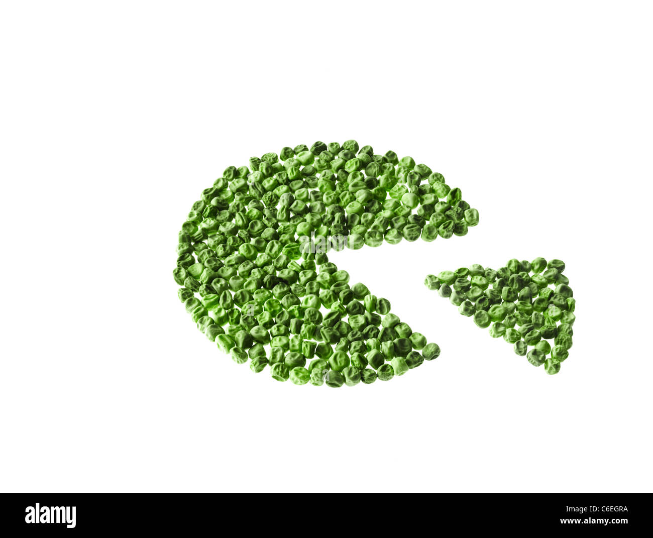 Studio shot of Graphique de graines de pois sur fond blanc Banque D'Images