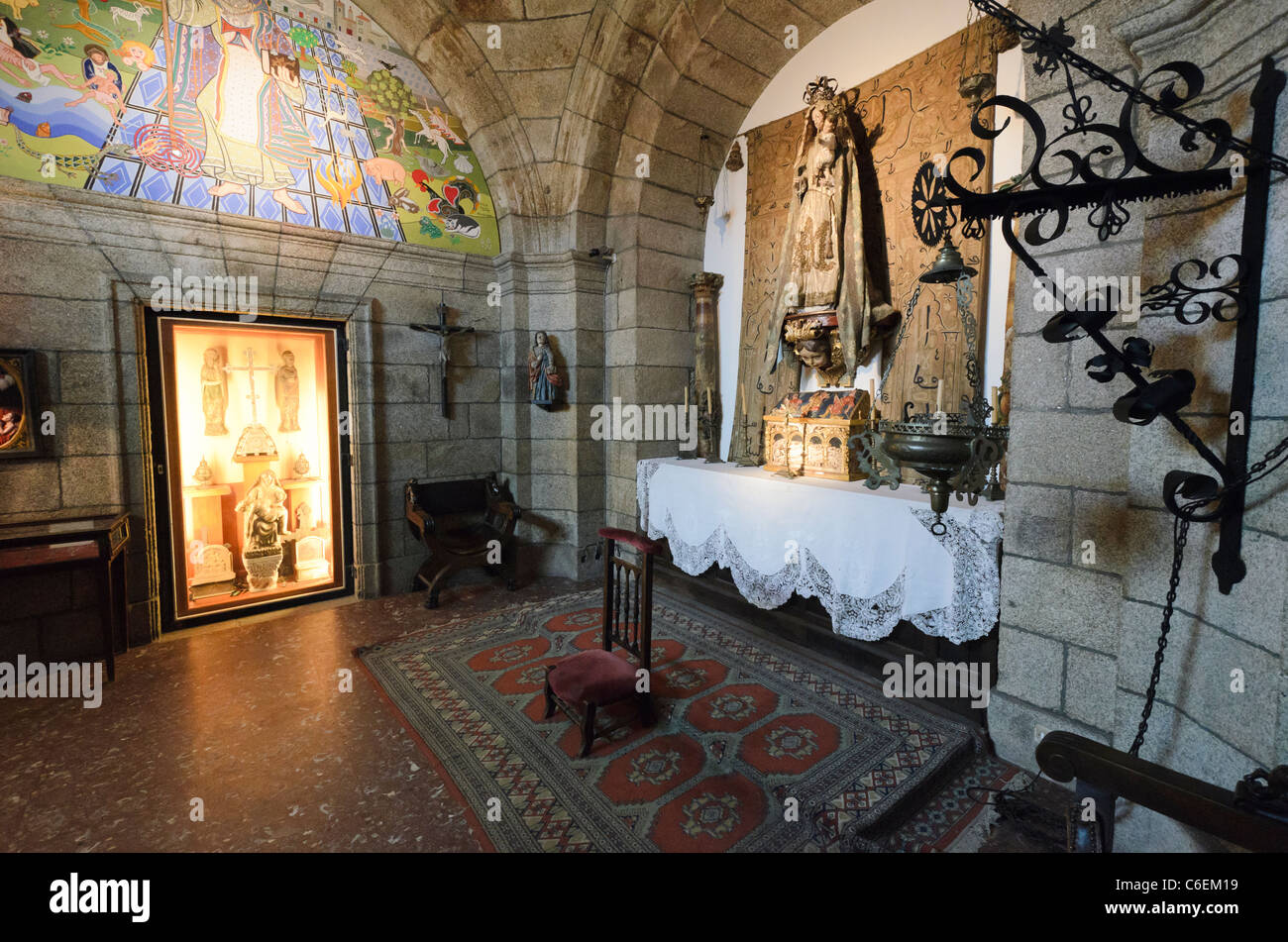 Chapelle de la Virgen del Rosario, le patron vierge de la ville - château de San Antón - La Corogne, Espagne Banque D'Images