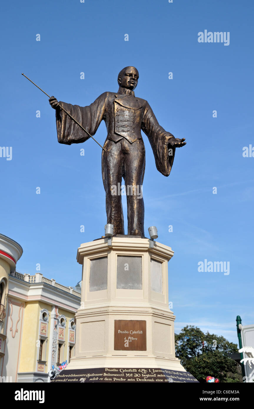 Statue de Basilio Calafati au Prater de Vienne, Vienne, Autriche, Europe Banque D'Images