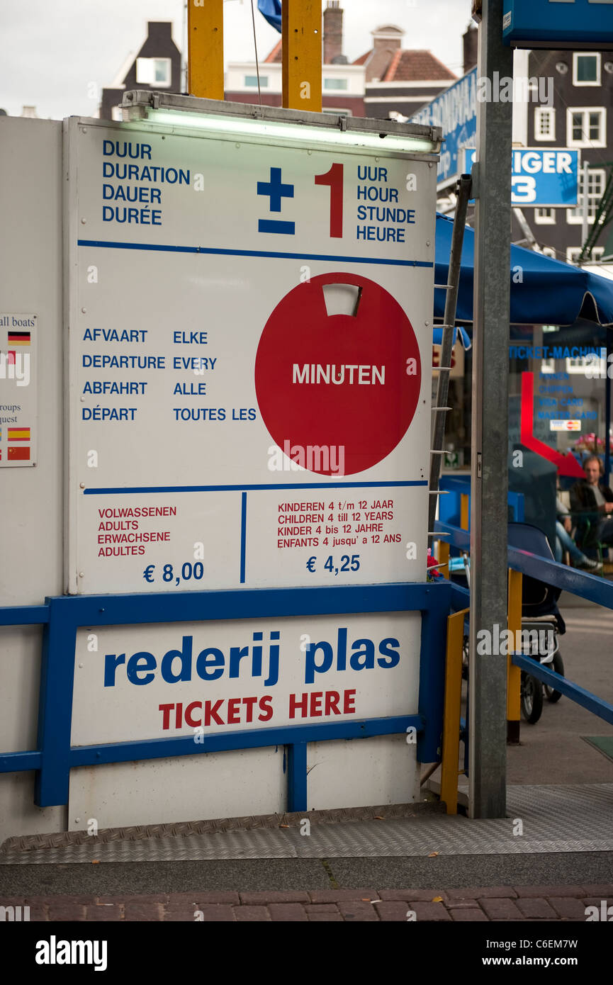 Bateau Visite guidée d'Amsterdam Hollande Pays-bas Europe Banque D'Images