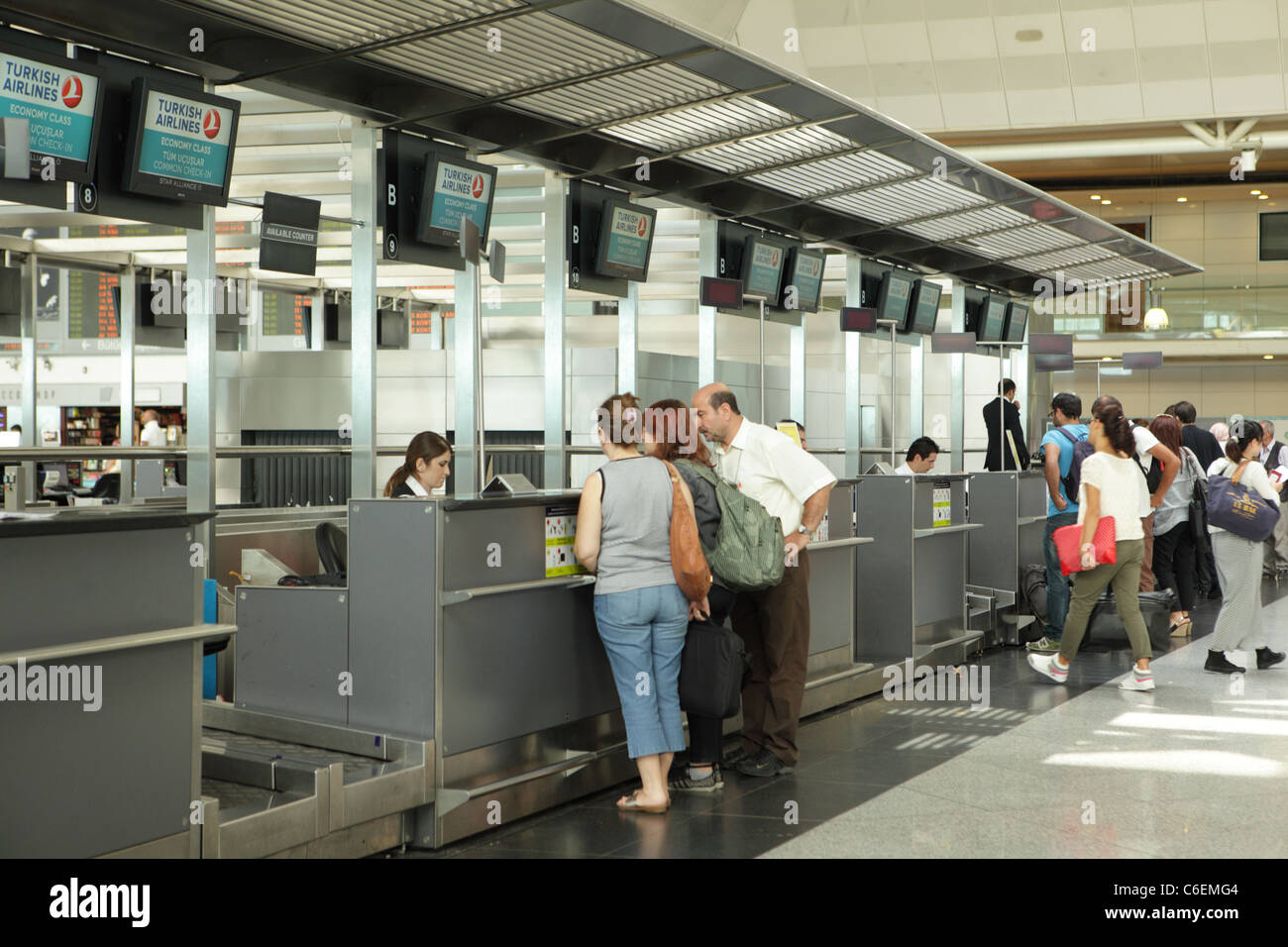 L'enregistrement des passagers à l'aéroport d'Istanbul Banque D'Images
