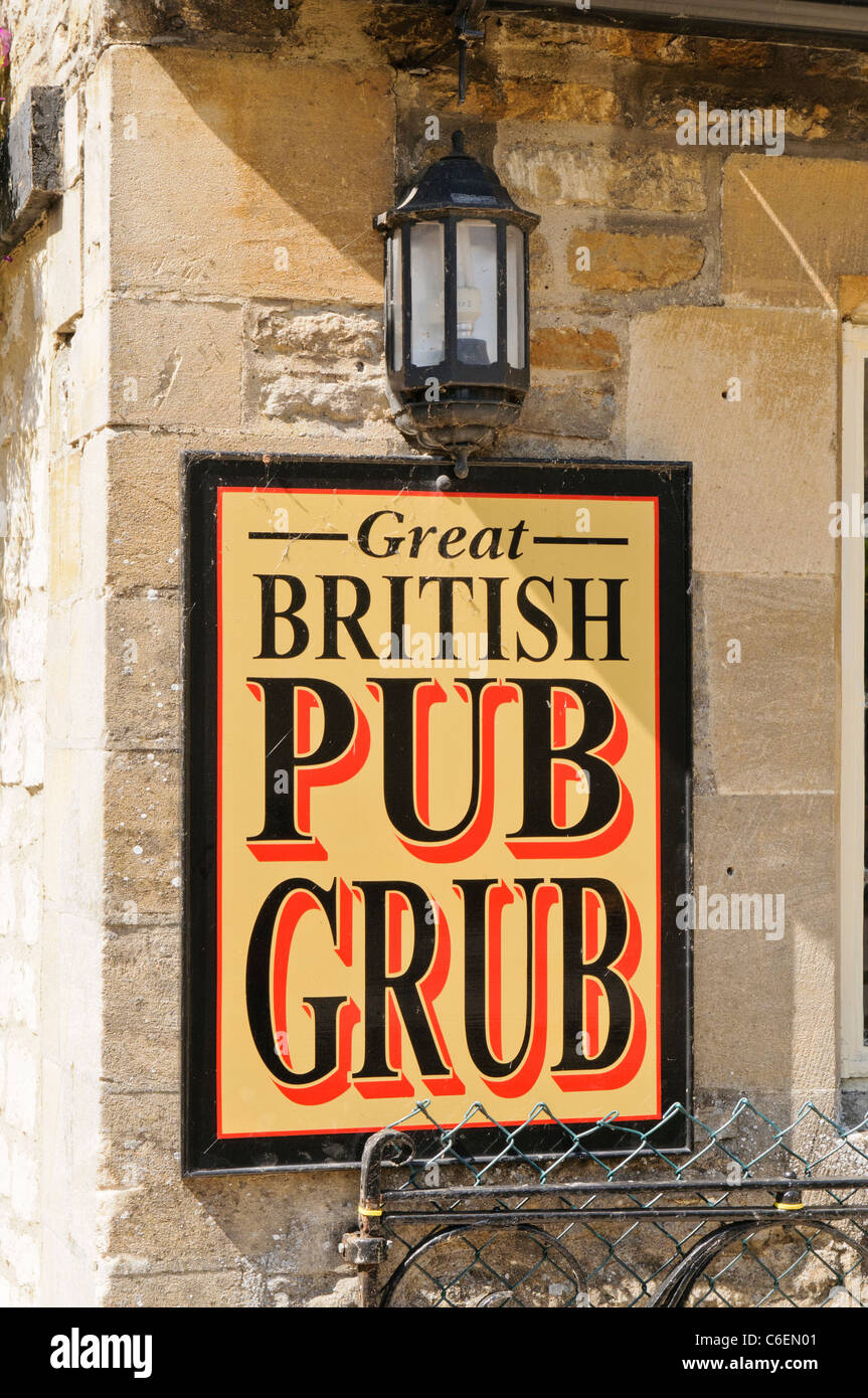 Inscrivez-vous à l'extérieur d'un pub anglais Great British Pub publicité Banque D'Images