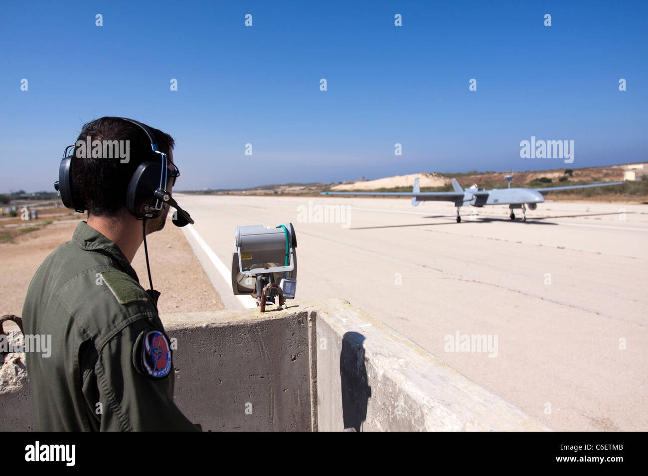 De l'air israélienne (IAF) IAI Heron (IAI Shoval) un véhicule aérien sans pilote (UAV) Banque D'Images