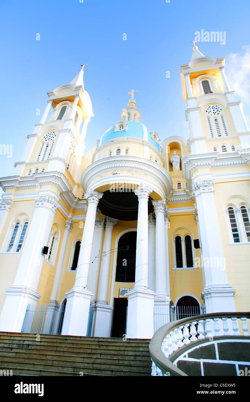 Église de la ville d'Ilheus, Bahia, Brésil, Amérique du Sud. Banque D'Images
