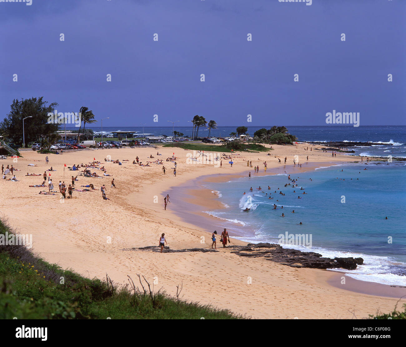Plage de sable fin, South Shore, Oahu, Hawaii, United States of America Banque D'Images