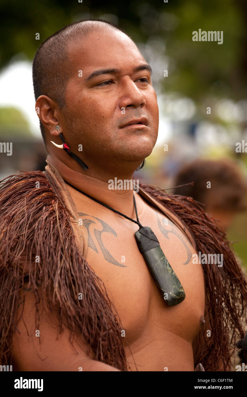 Te Mana o Te Moana 'esprit de la mer" 2011 voyage de 7 pirogues à voile du Pacifique Sud. Célébration à Kualoa Park Banque D'Images