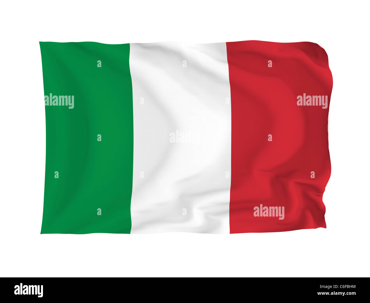 L'Italie. Drapeau européen haute résolution série. Avec un tissu de texture. Banque D'Images