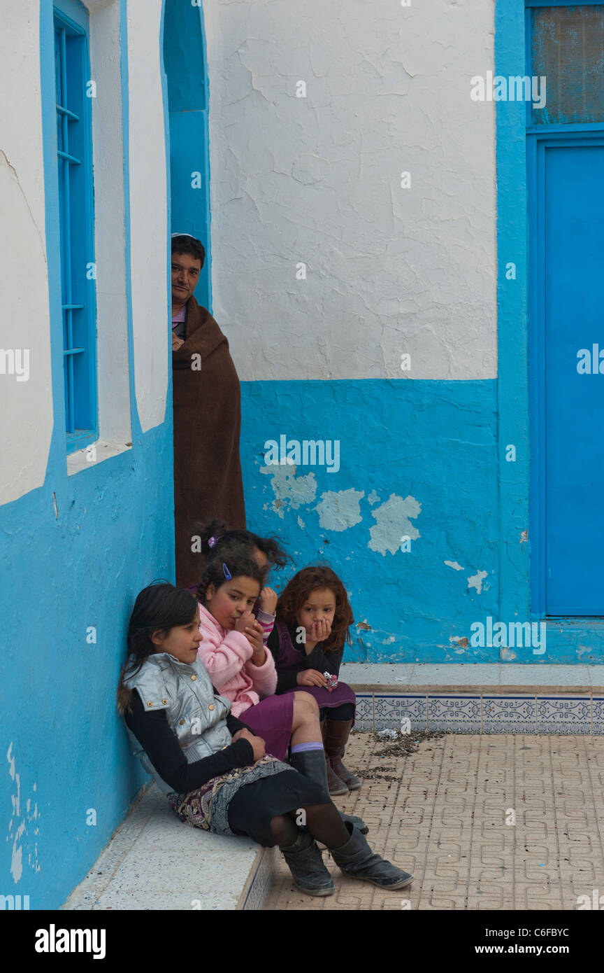 Synagogue El Ghriba, Erriadh dans. Djerba. La Tunisie l'Afrique du Nord Banque D'Images