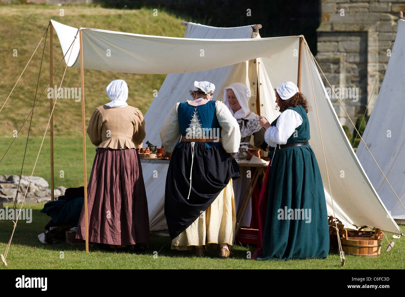 Vestimentaires du XVIIe siècle Life & Times reconstitution historique militaire et civile, château de Tutbury, Derbyshire, Royaume-Uni Banque D'Images