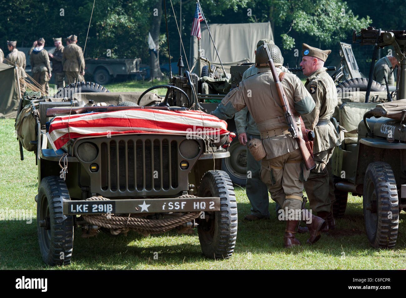 WW2 re l'incorporation des soldats américains à l'Odyssée militaire Show, Detling, Kent, Angleterre Banque D'Images