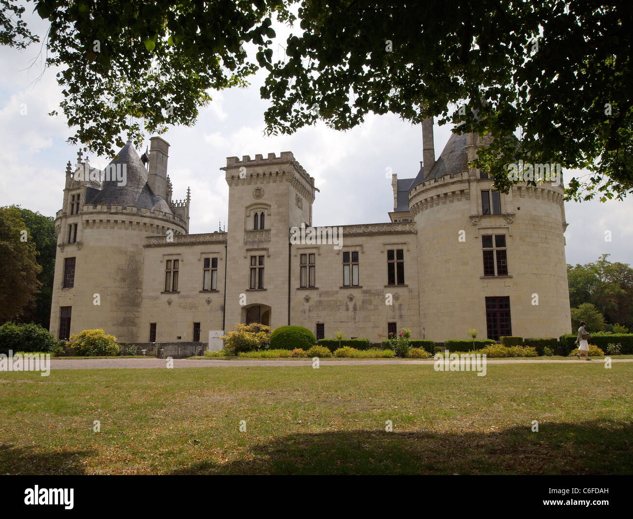 Façade avant du Château de Brézé, près de Saumur, France. Banque D'Images