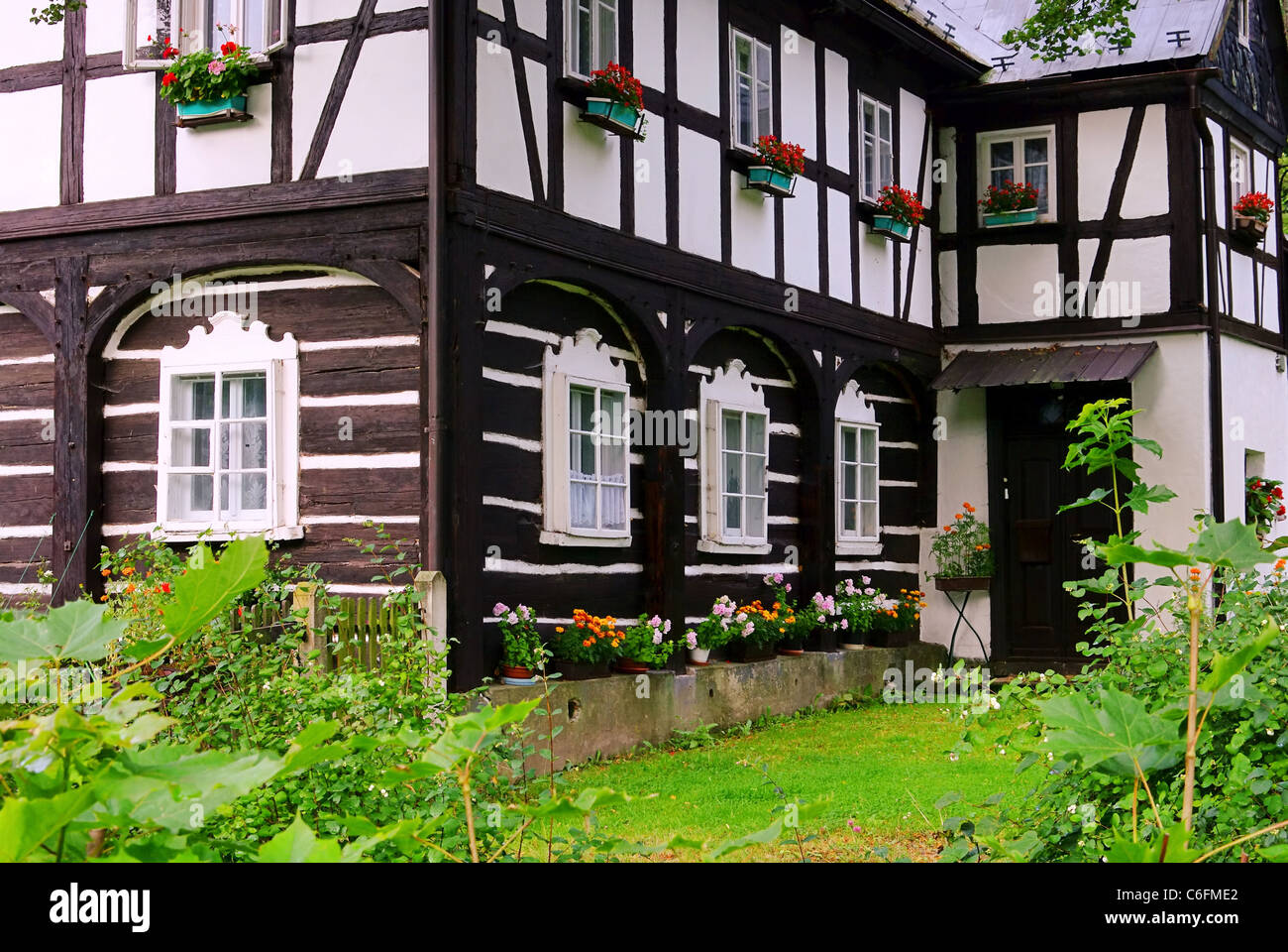 Umgebindehaus - maison à pans de bois 04 Banque D'Images Umgebindehaus - maison à pans de bois 04 Banque D'Images