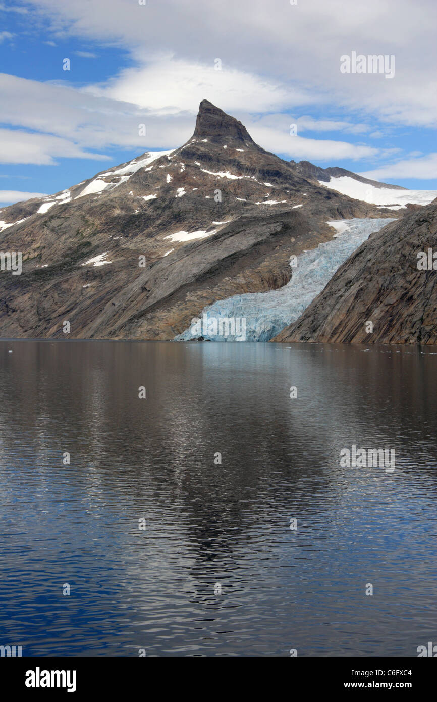 Glacier dans Prince Christian Sound, Groenland Banque D'Images