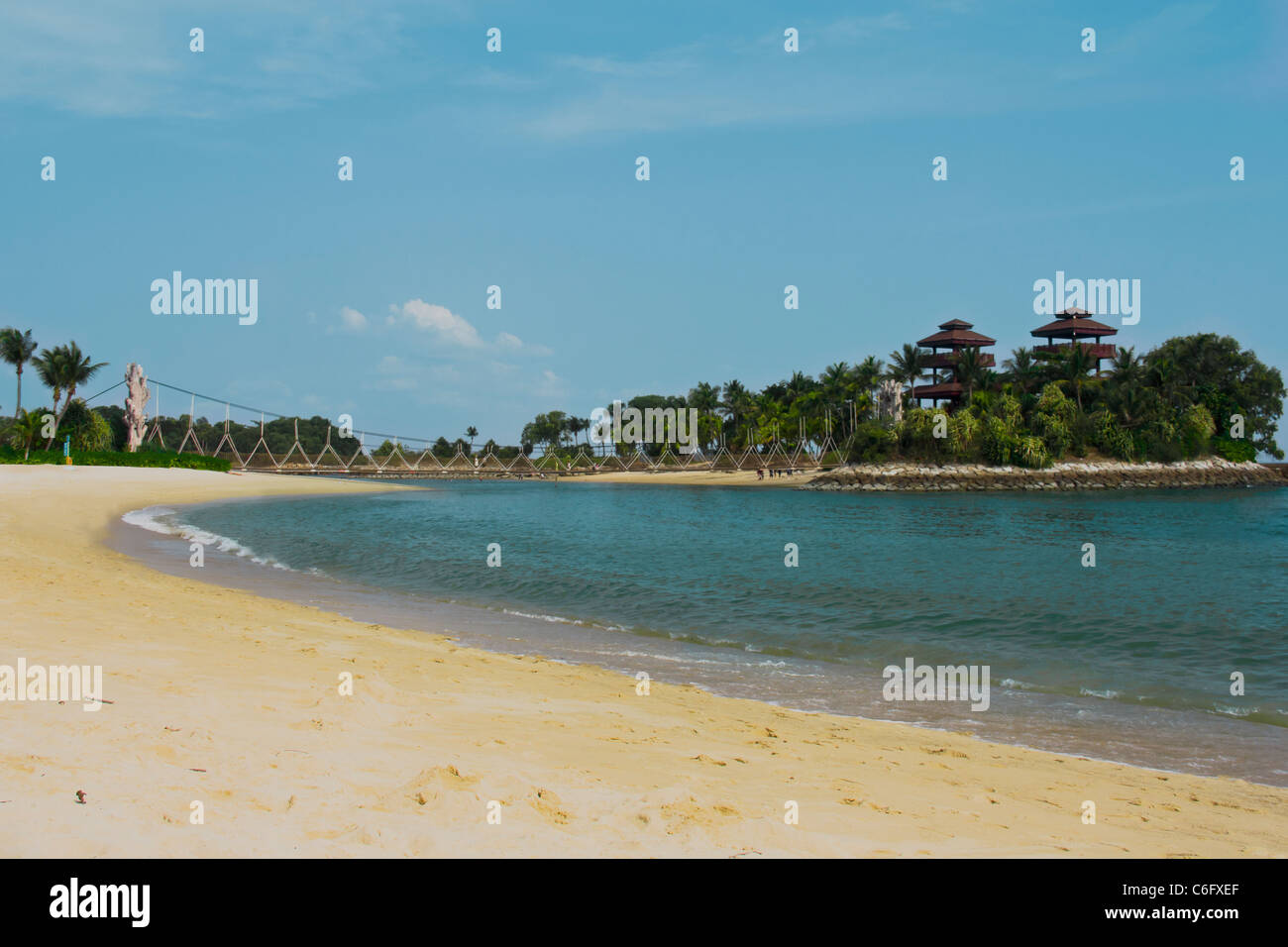 Palawan Beach, l'île de Sentosa, Singapour Banque D'Images Palawan Beach, l'île de Sentosa, Singapour Banque D'Images