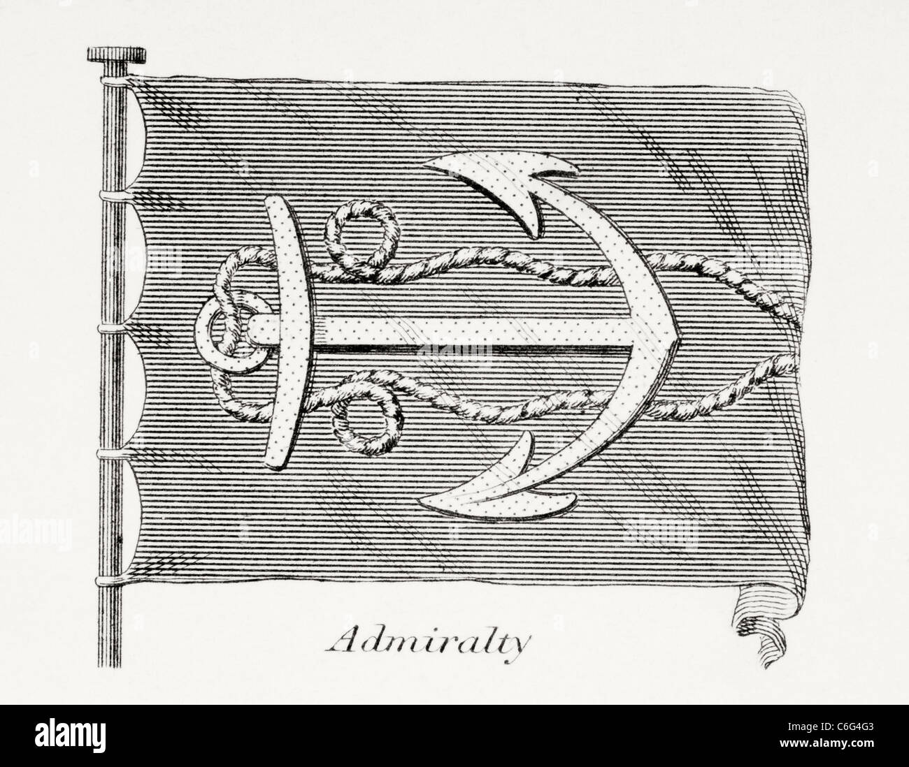 Le drapeau de l'Amirauté anglaise. Au début du xixe siècle. Banque D'Images
