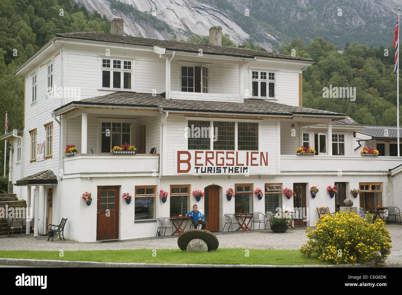 Hardanger Hordaland en Norvège Eidfjord Nils Bergslien's home, maintenant un hôtel Banque D'Images