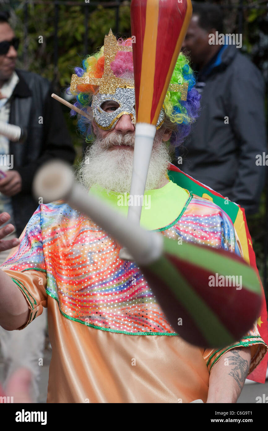 Le jongleur au carnaval de Notting Hill Banque D'Images