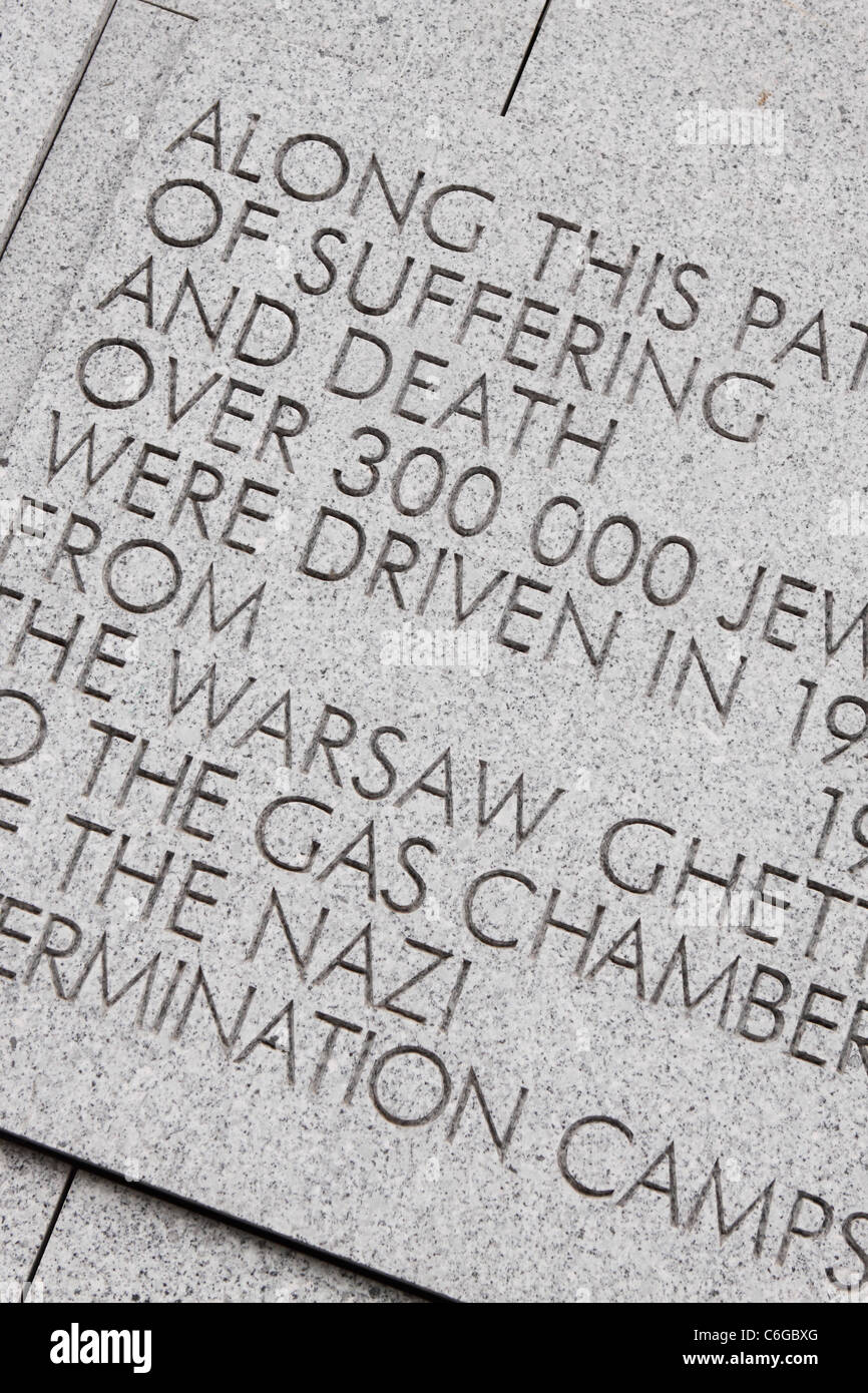 Ghetto de Varsovie Umschlagplatz memorial 300 000 Juifs ont été transportées d'ici vers les camps de la mort en Pologne Banque D'Images