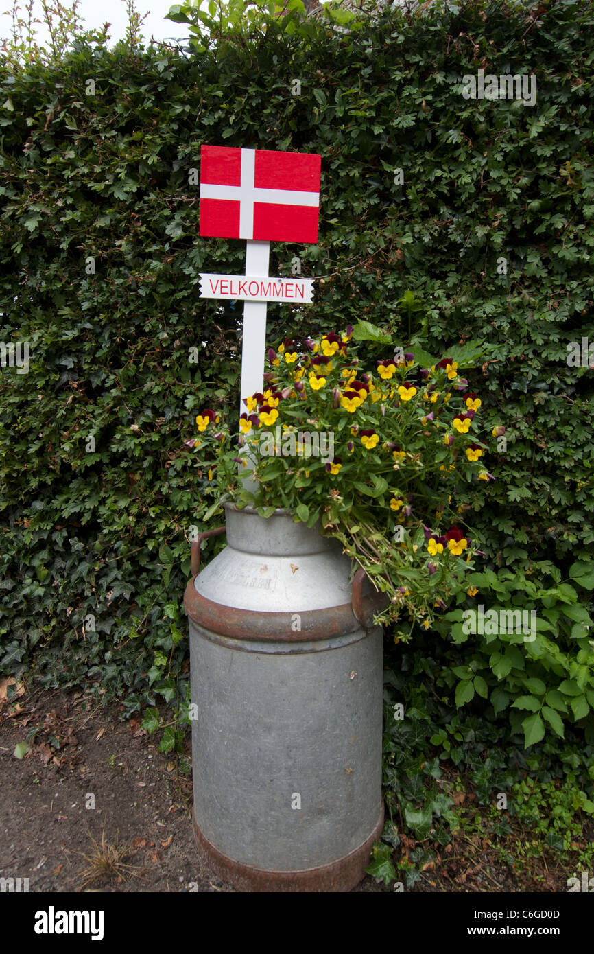 Danemark drapeau dans mon île, Danemark Banque D'Images