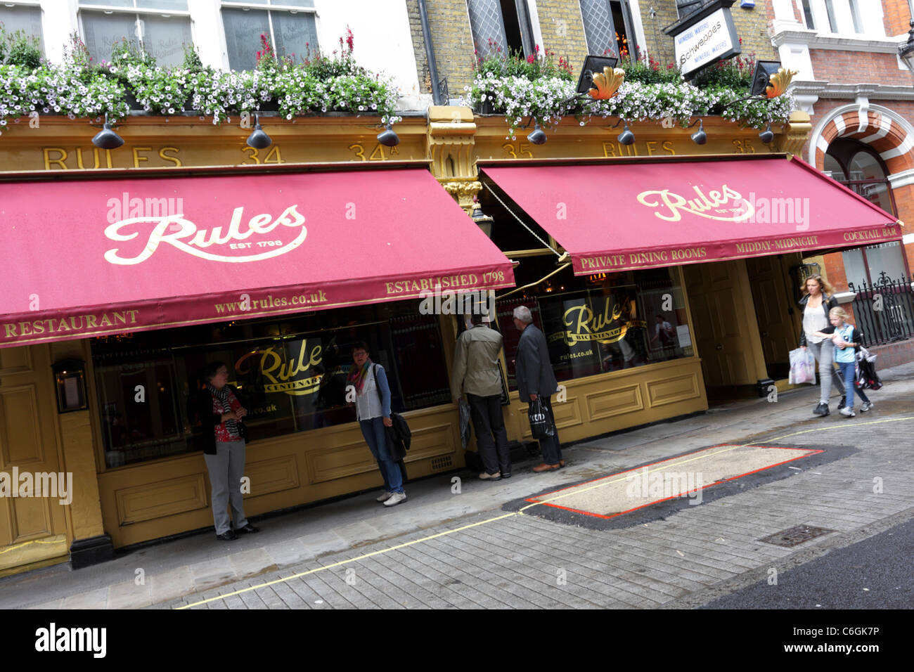 Restaurant règles est le plus ancien restaurant à Londres, établir à la fin du xviiie siècle. Banque D'Images