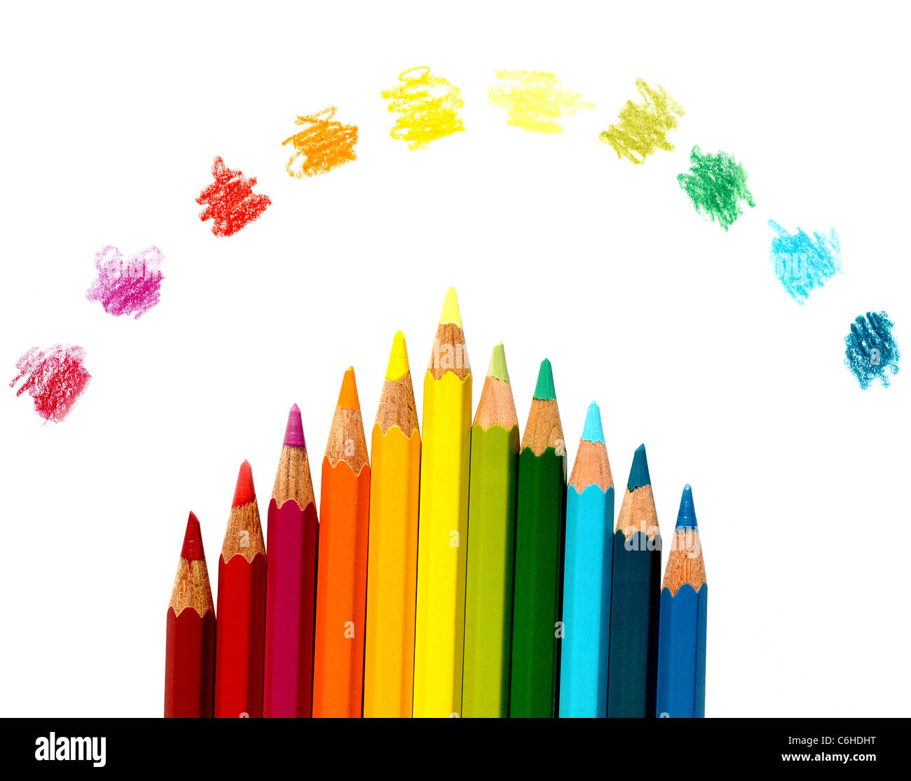Crayon de couleur multiples pour l'enseignement scolaire Banque D'Images
