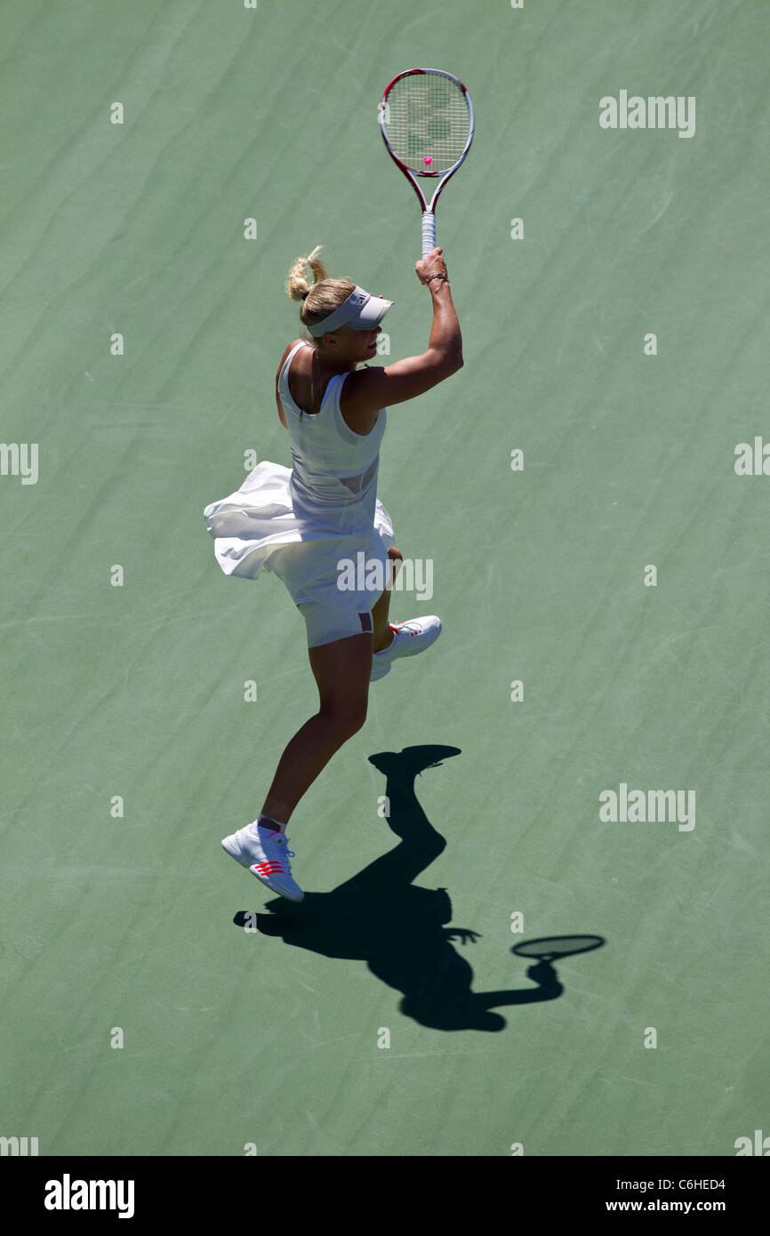 Caroline Wozniacki (DEN) de la compétition à l'US Open de Tennis 2011. Banque D'Images