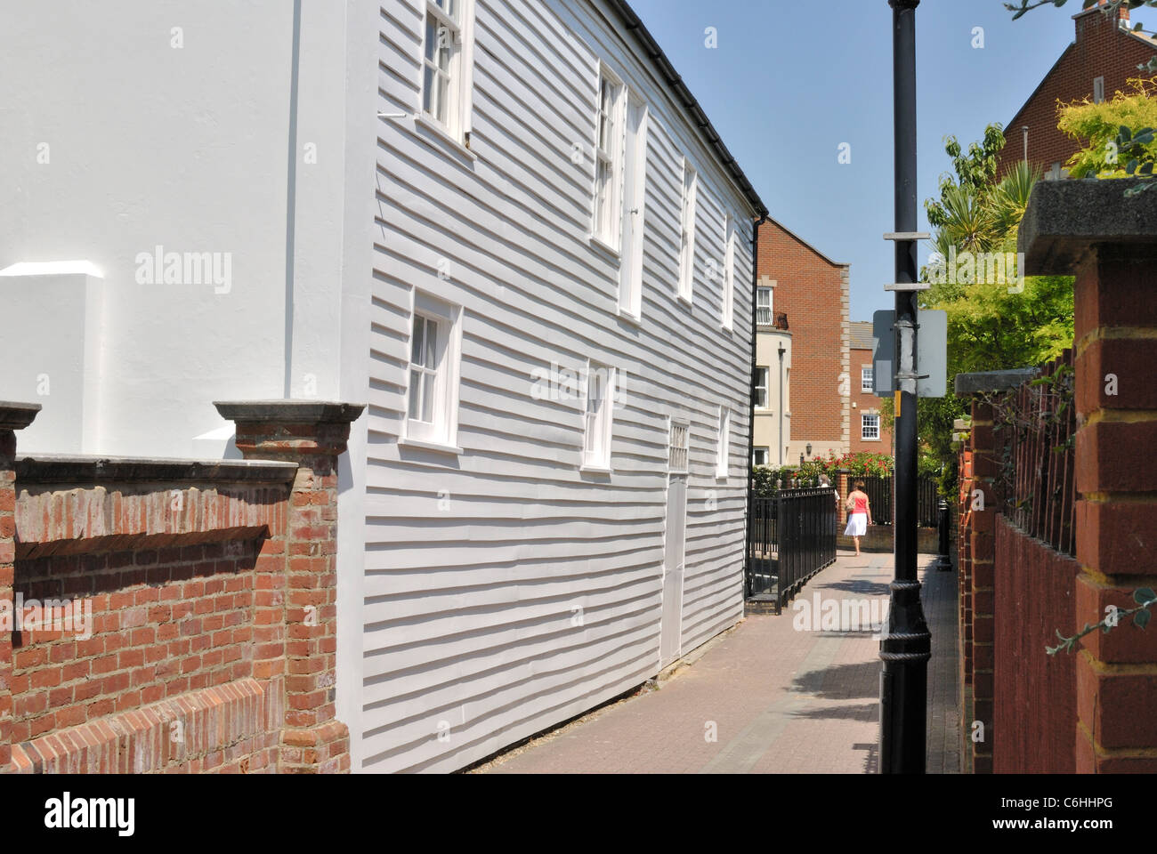 Maisons en bois en vieux Portsmouth. Le Hampshire. L'Angleterre Banque D'Images