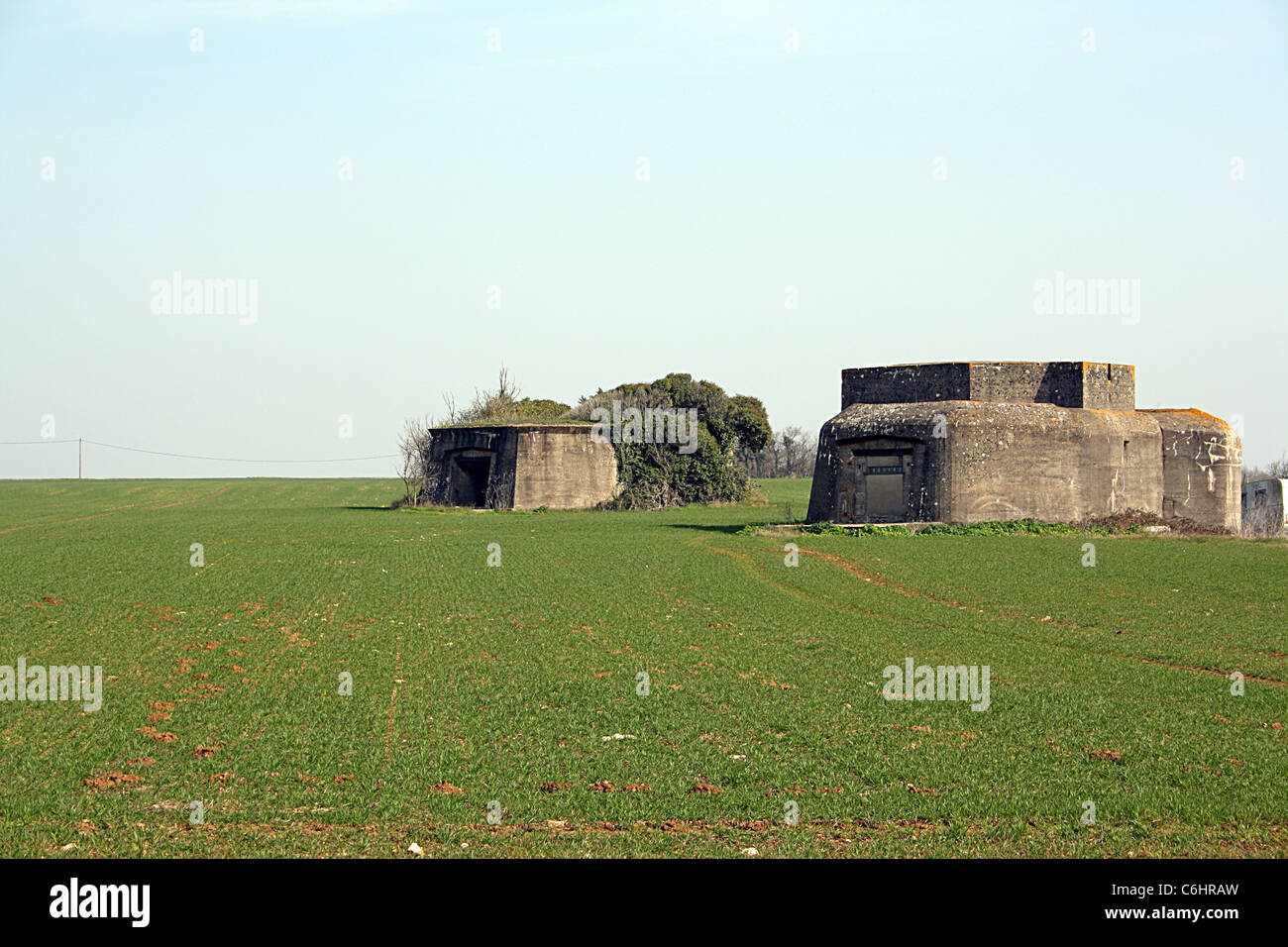 Près de Rochefort, France, bunkers allemands. Banque D'Images