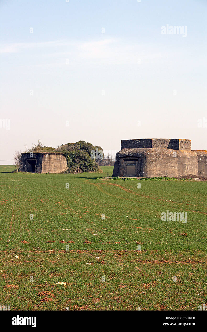 Près de Rochefort, France, bunkers allemands. Banque D'Images