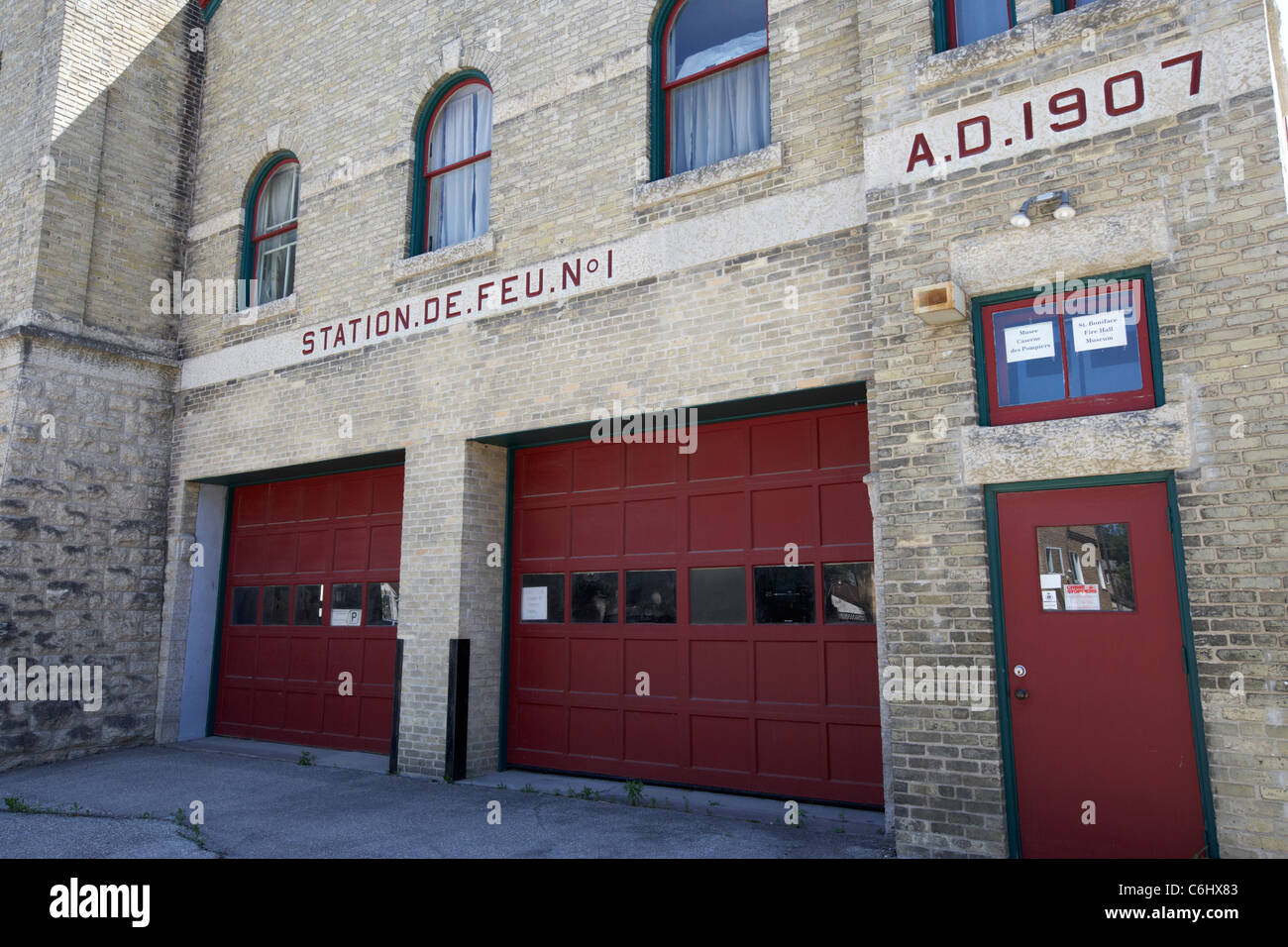 St Boniface fire hall museum numéro de station 1 en français trimestre Winnipeg Manitoba canada Banque D'Images