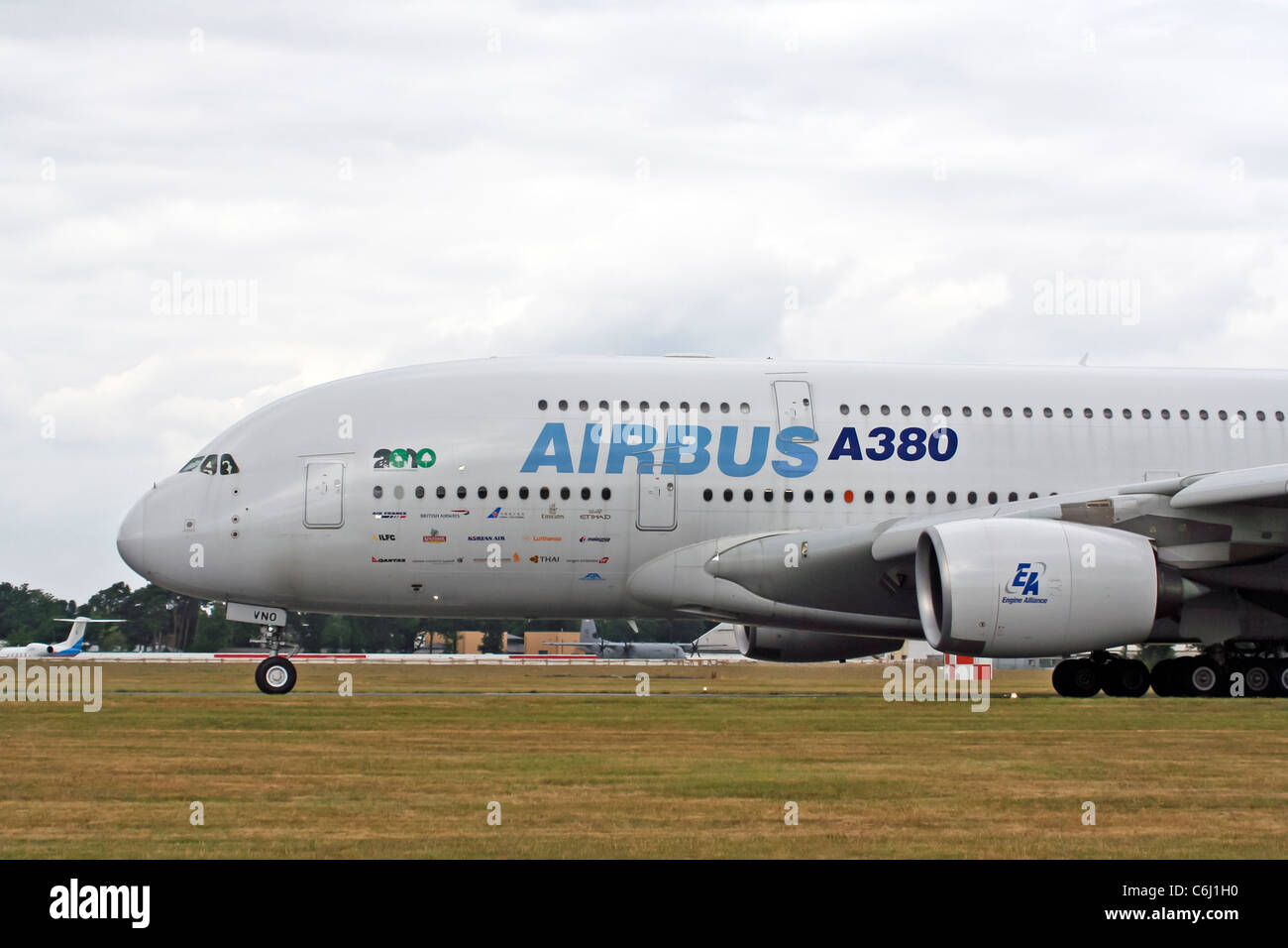 Affichage par l'Airbus A380 au Farnborough International Airshow Banque D'Images