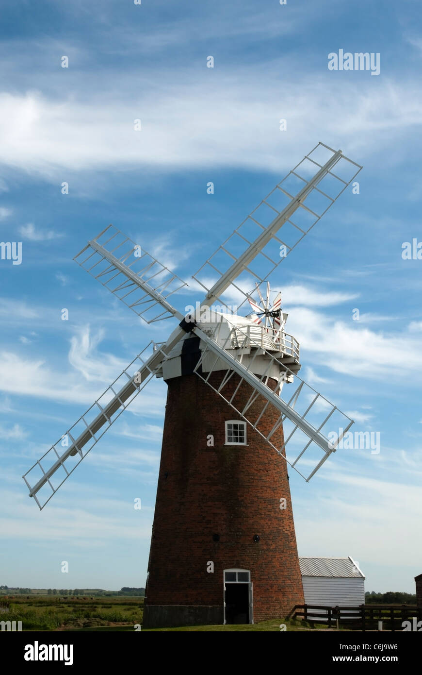 Drainage Horsey Mill, Horsey, Norfolk, Angleterre. Banque D'Images