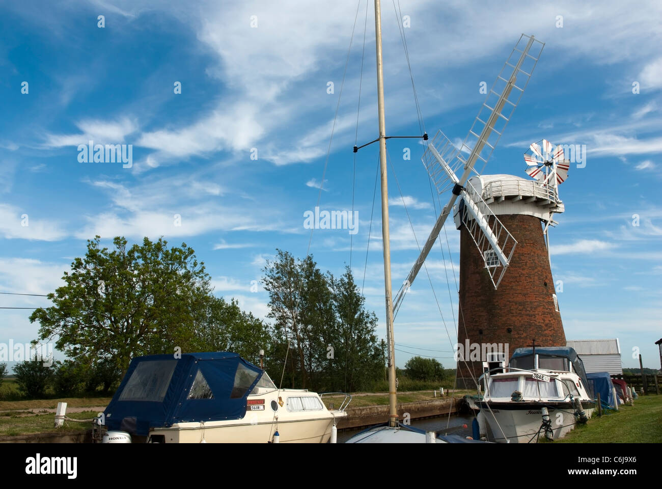 Drainage Horsey Mill, Horsey, Norfolk, Angleterre. Banque D'Images