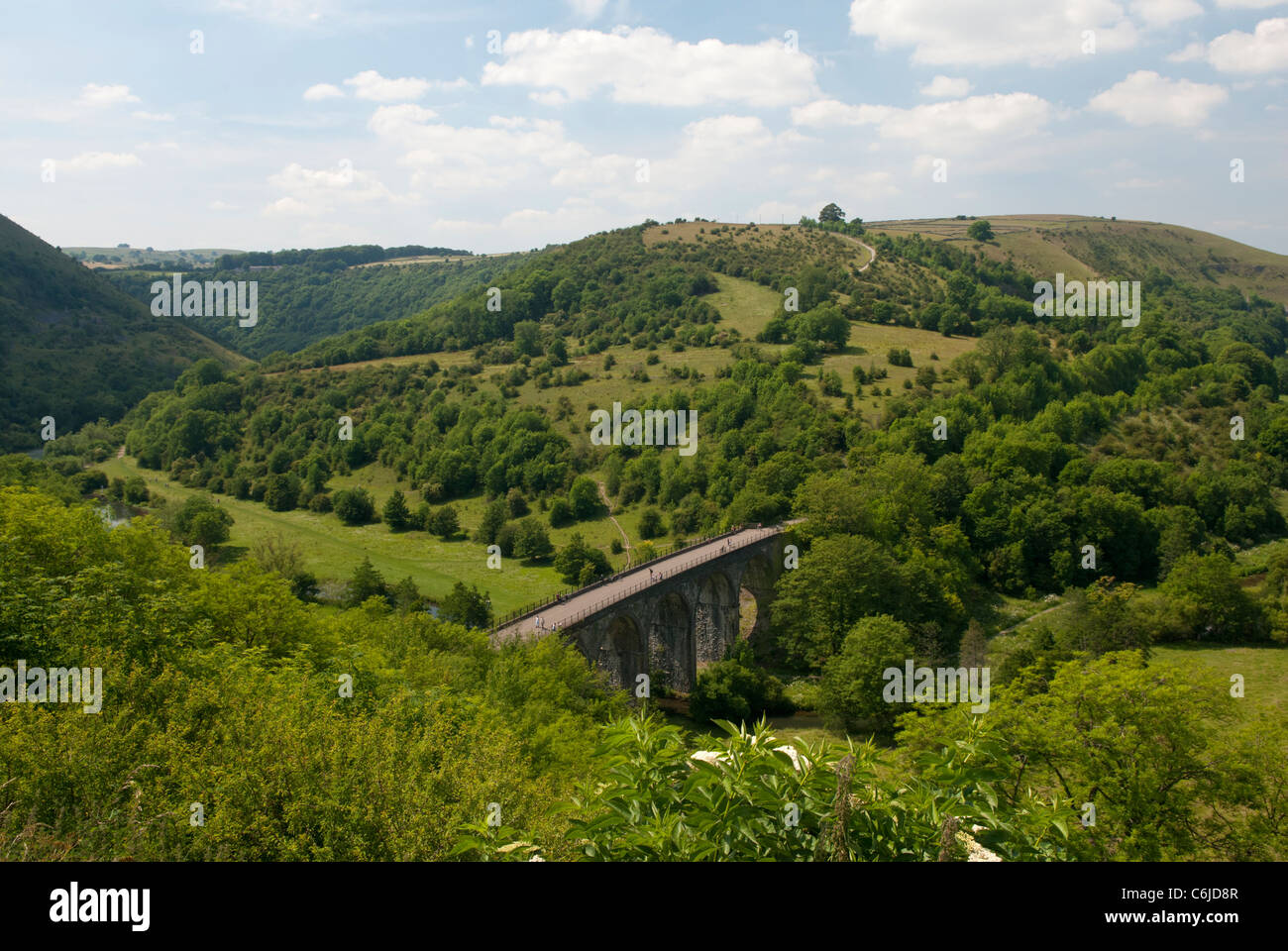 Monsal Head viaduc, le parc national de Peak District, Derbyshire, Angleterre. Banque D'Images