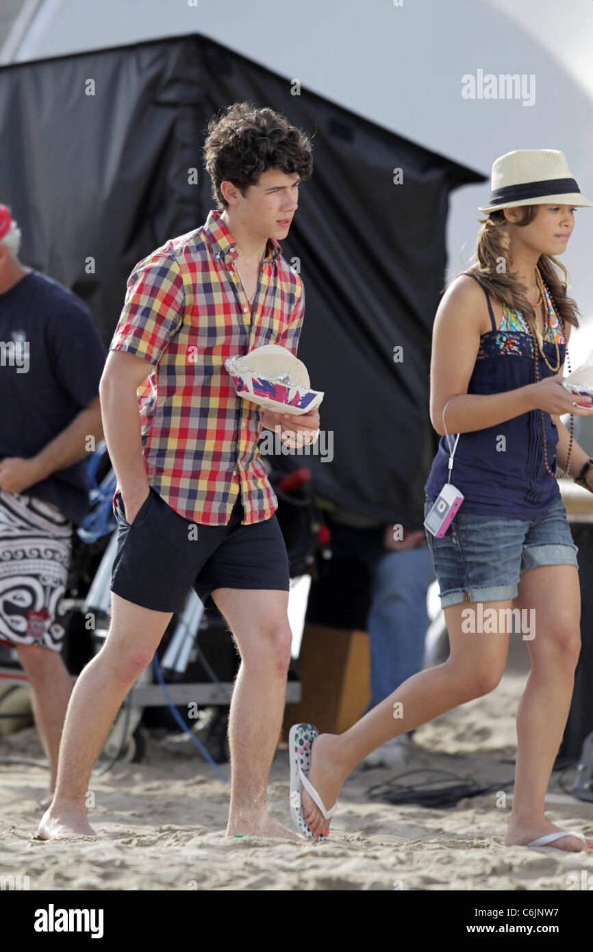 Nick Jonas le tournage sur place pour la saison 2 de la série Disney Jonas Brothers' 'Jonas Brothers : Living the Dream'. Malibu, Banque D'Images