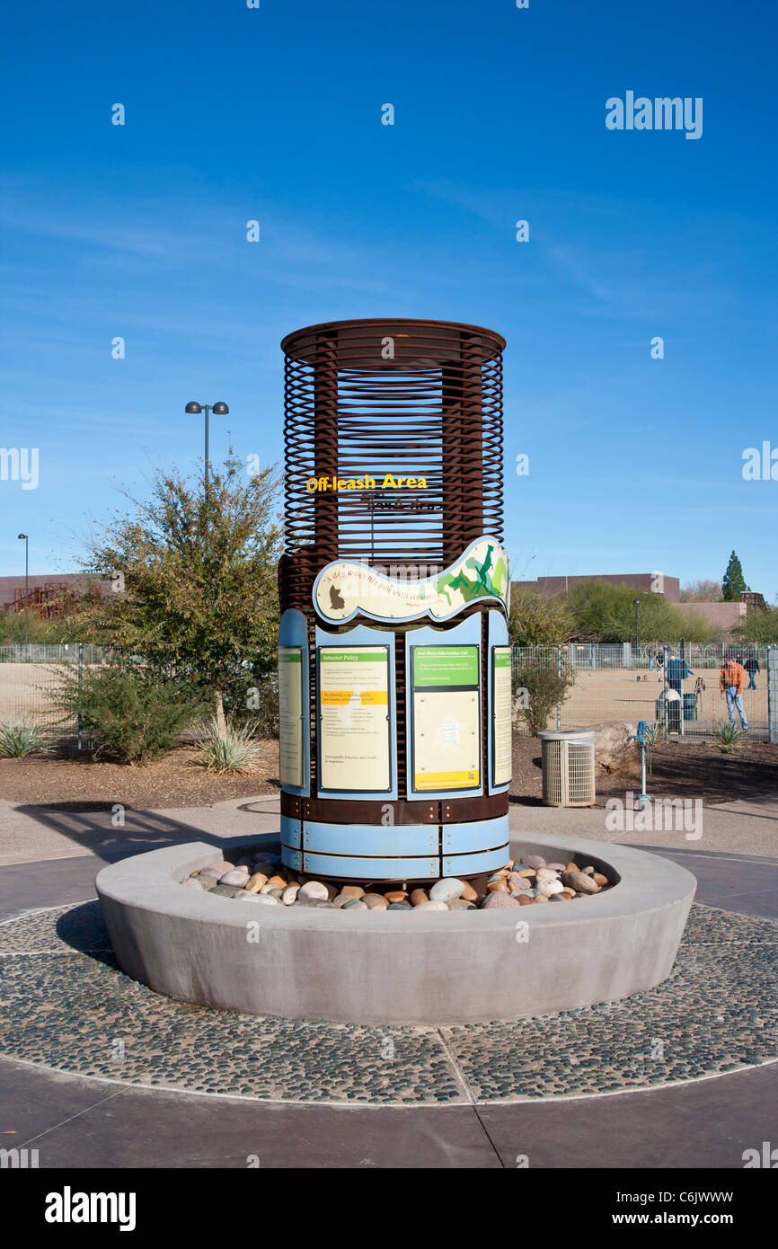 Zone de promenade de chien à Phoenix, Arizona, USA Banque D'Images