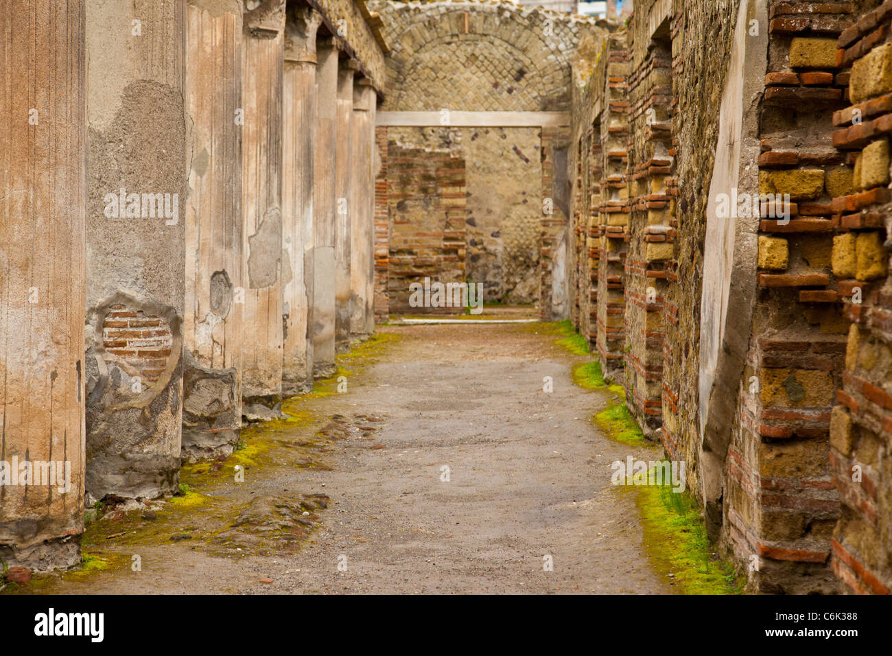 Casa di Aristide dans les ruines d'Herculanum, près de Naples en Italie. Banque D'Images