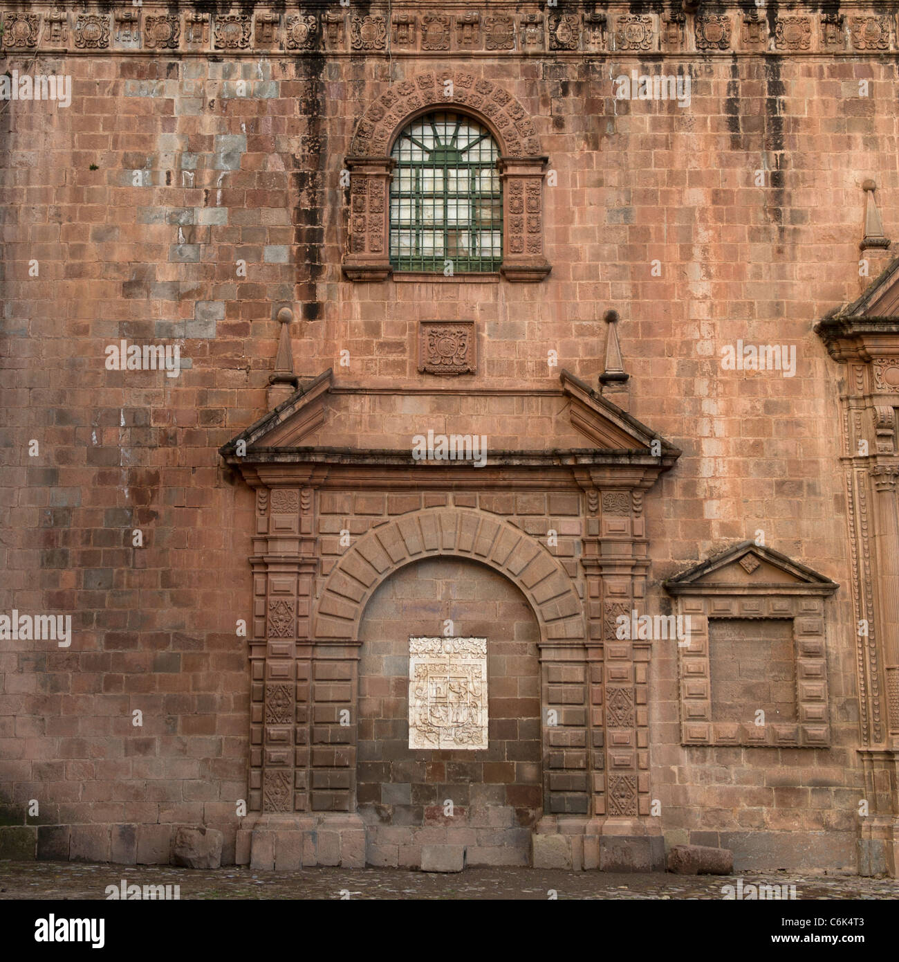 Mur d'une cathédrale, la Catedral, la Plaza de Armas, Cuzco, Pérou Banque D'Images