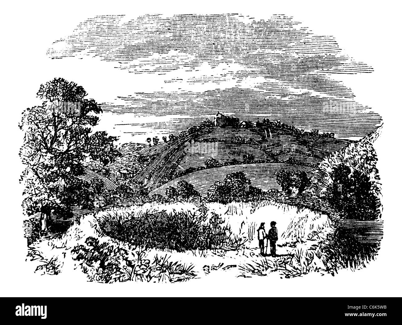 Arthurs Table Ronde, Grande-Bretagne, Royaume-Uni, vieille illustration gravée de Arthurs Table Ronde, Grande-Bretagne, 1890. Banque D'Images