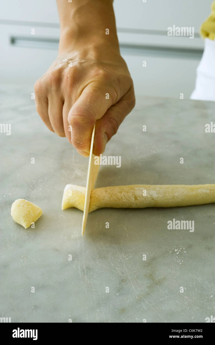 Gnocchi à la ricotta et le zeste de citron Banque D'Images